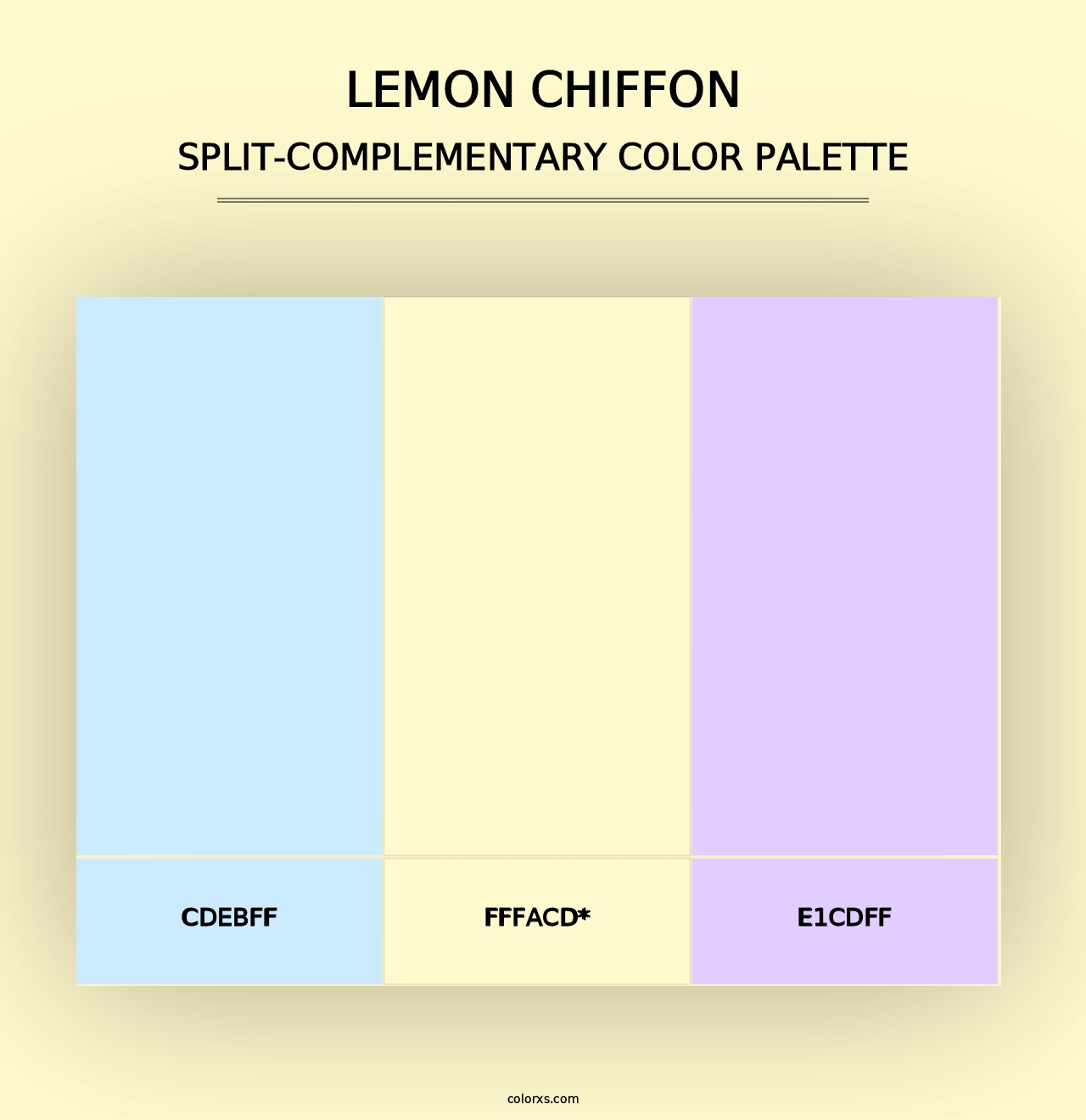 Lemon Chiffon - Split-Complementary Color Palette