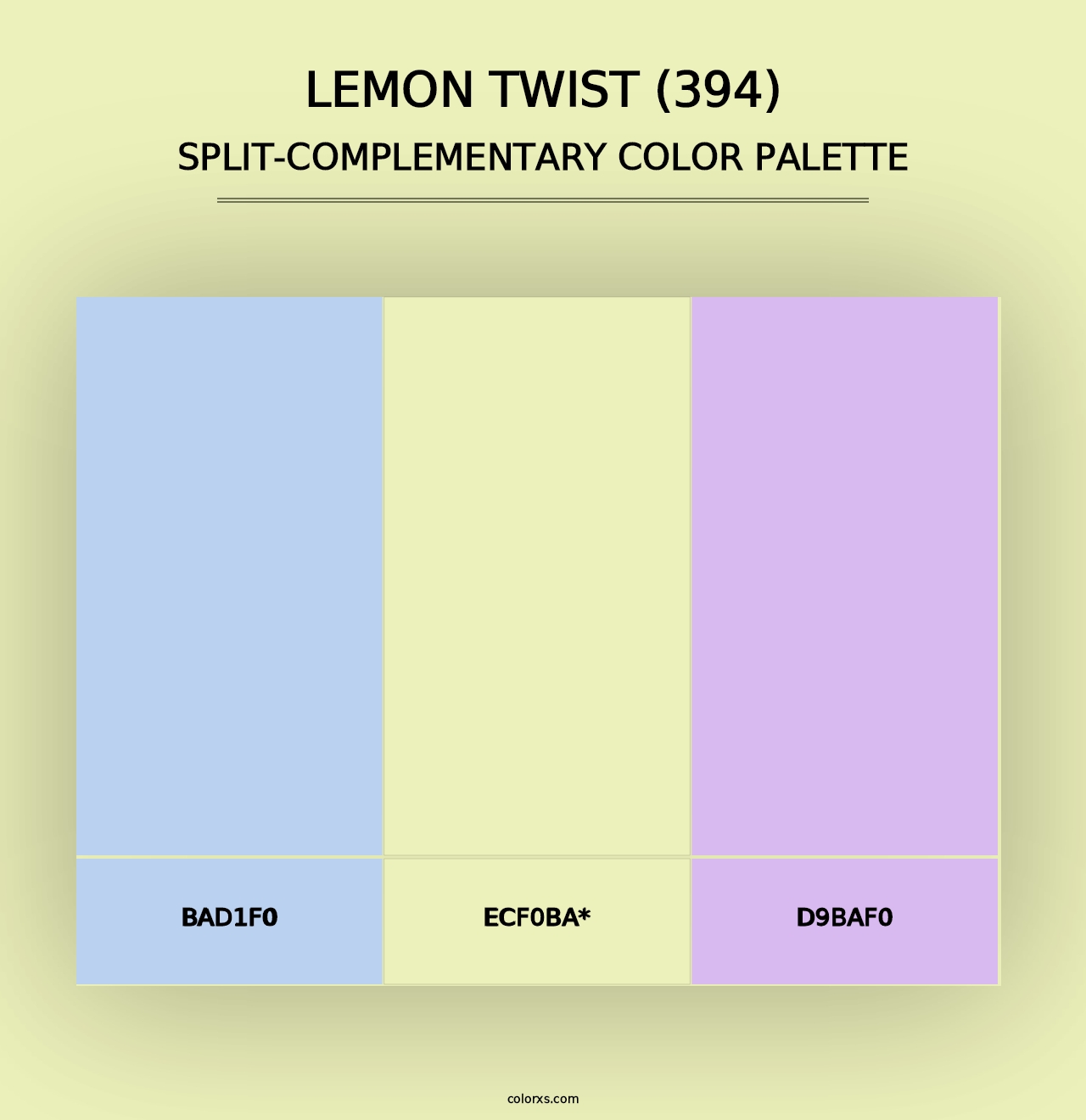 Lemon Twist (394) - Split-Complementary Color Palette