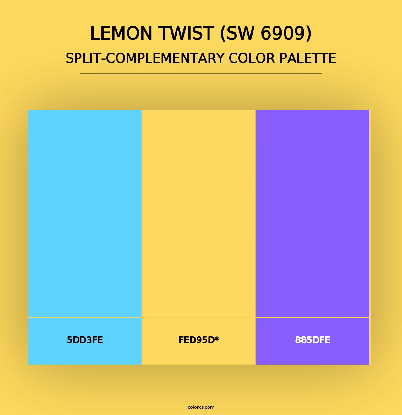 Lemon Twist (SW 6909) - Split-Complementary Color Palette