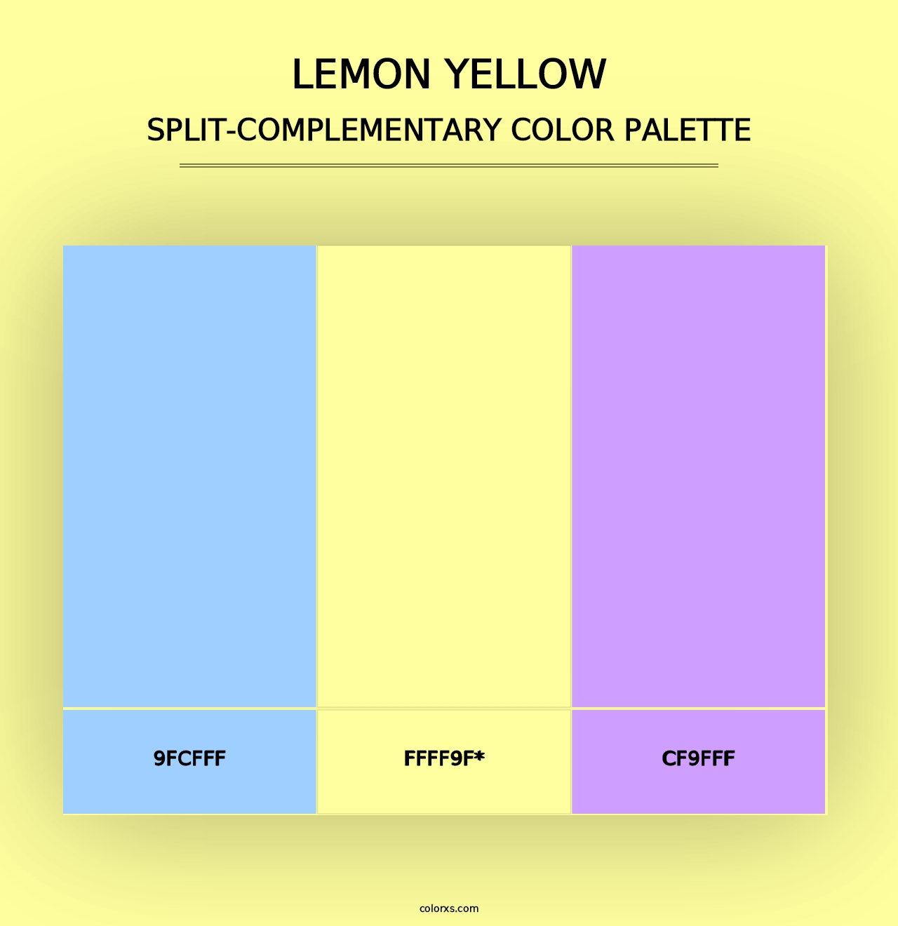 Lemon Yellow - Split-Complementary Color Palette