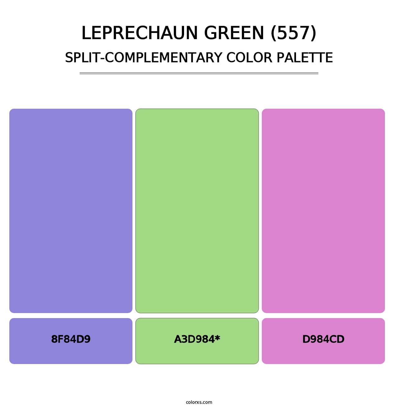 Leprechaun Green (557) - Split-Complementary Color Palette