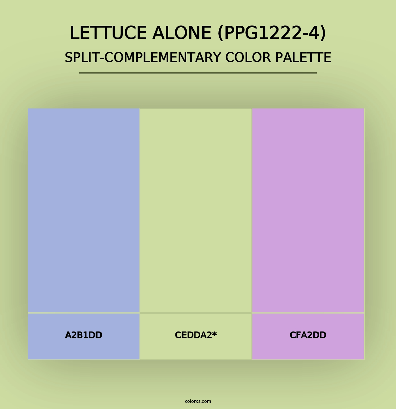 Lettuce Alone (PPG1222-4) - Split-Complementary Color Palette