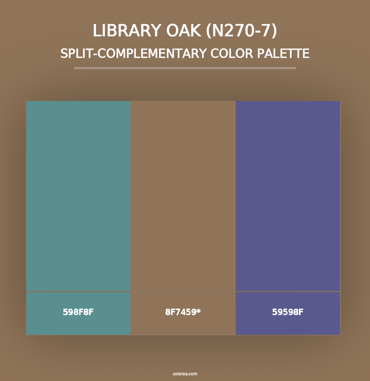 Library Oak (N270-7) - Split-Complementary Color Palette