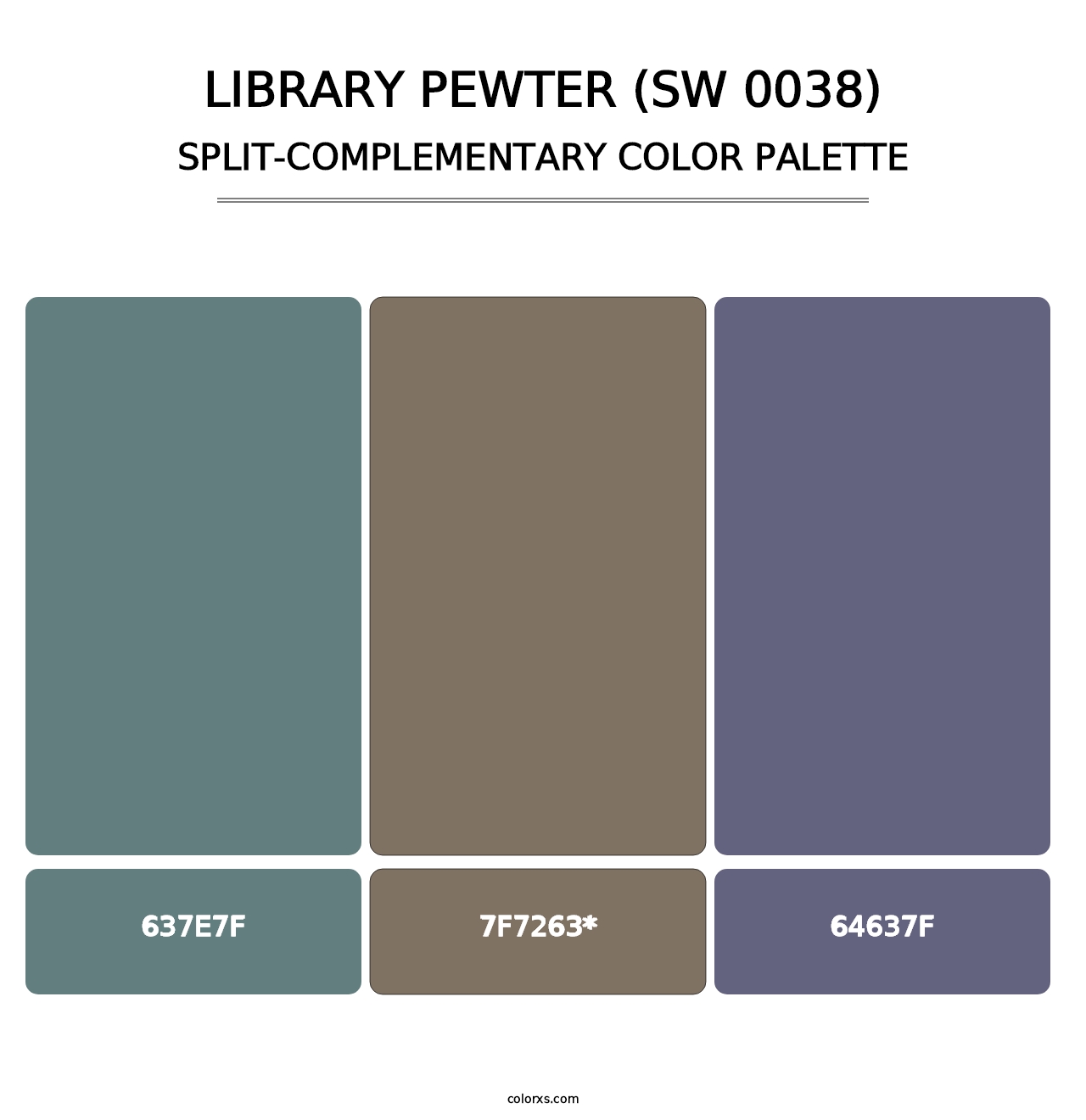 Library Pewter (SW 0038) - Split-Complementary Color Palette