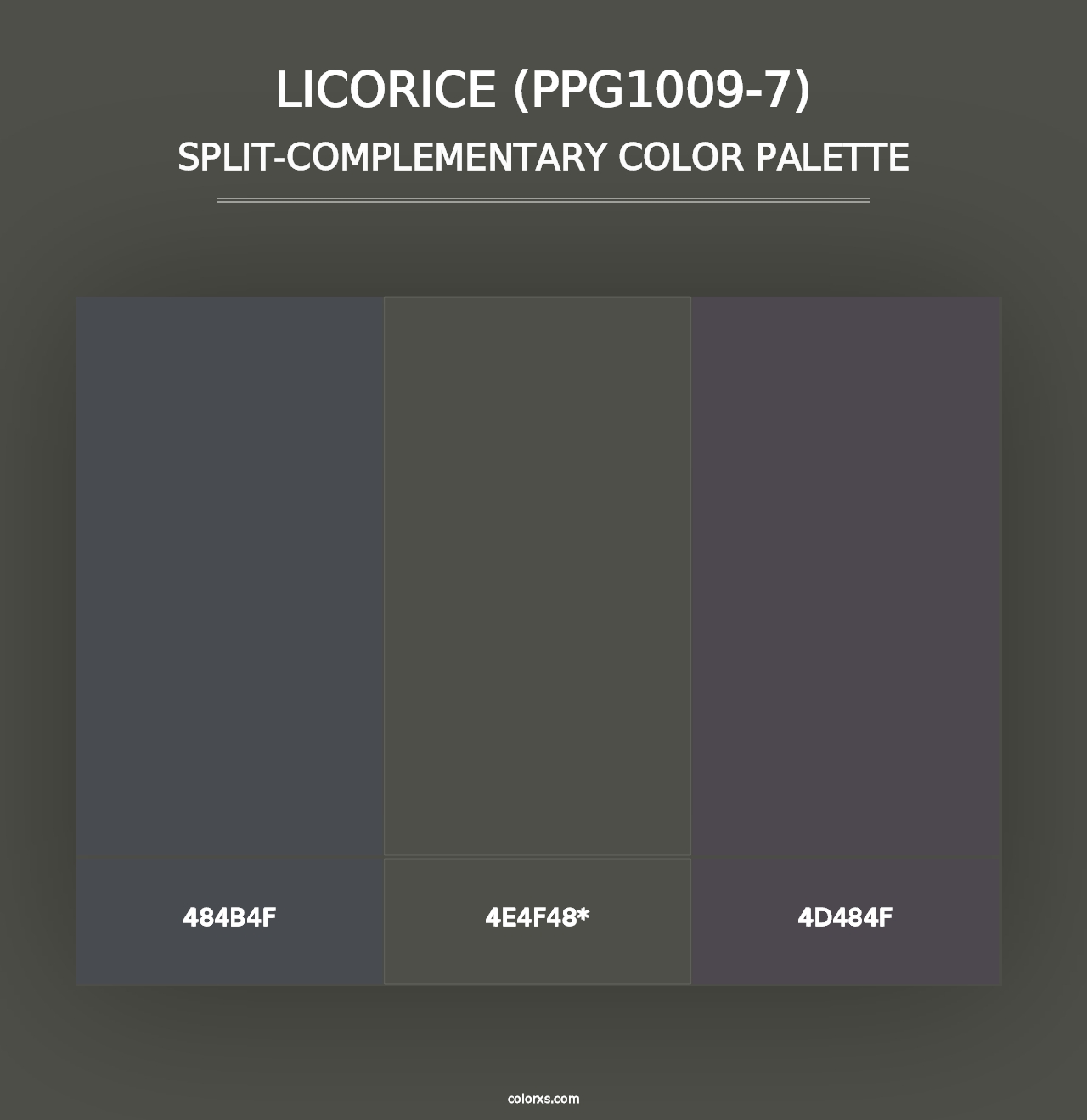 Licorice (PPG1009-7) - Split-Complementary Color Palette