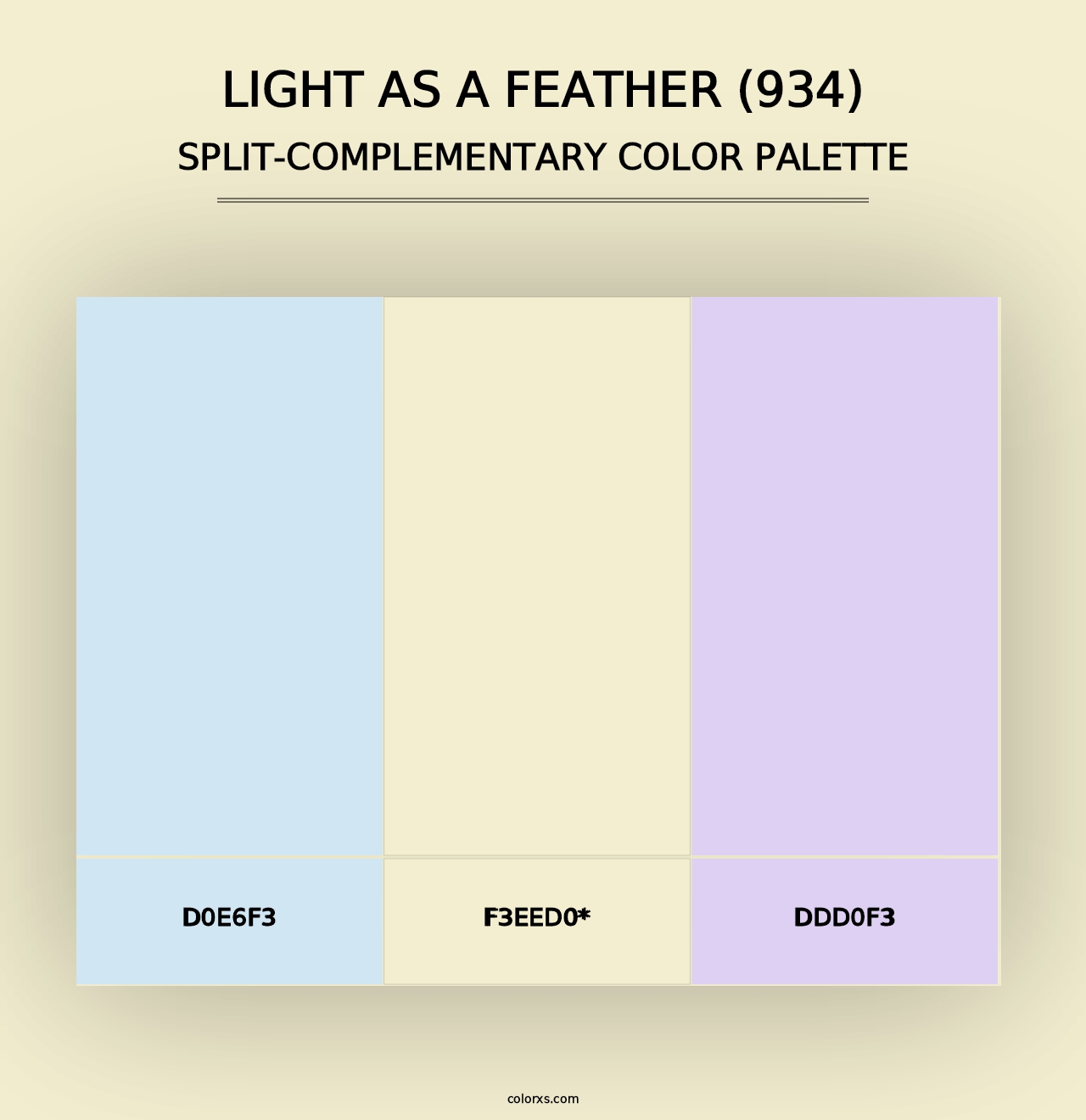 Light as a Feather (934) - Split-Complementary Color Palette