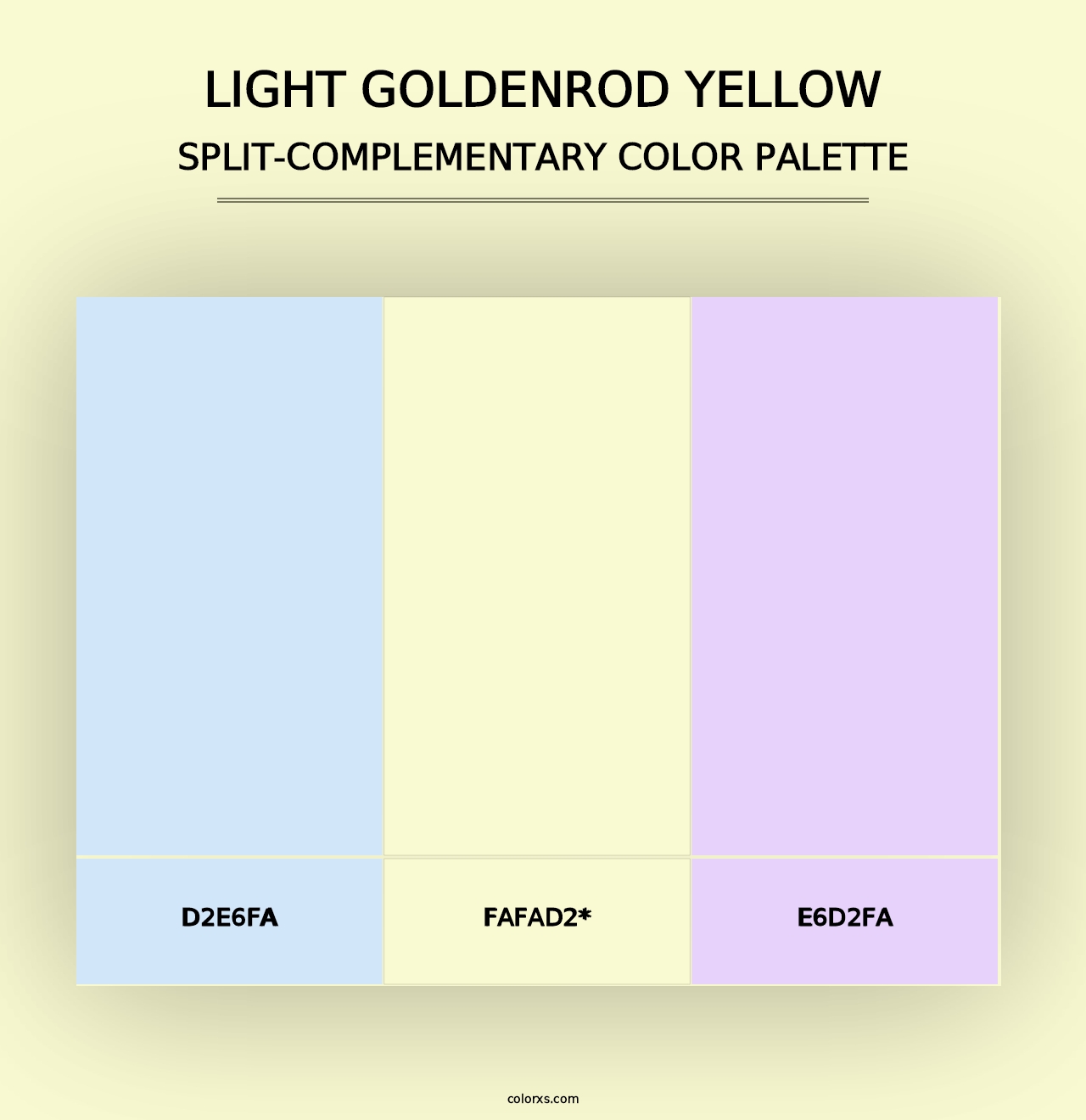 Light Goldenrod Yellow - Split-Complementary Color Palette