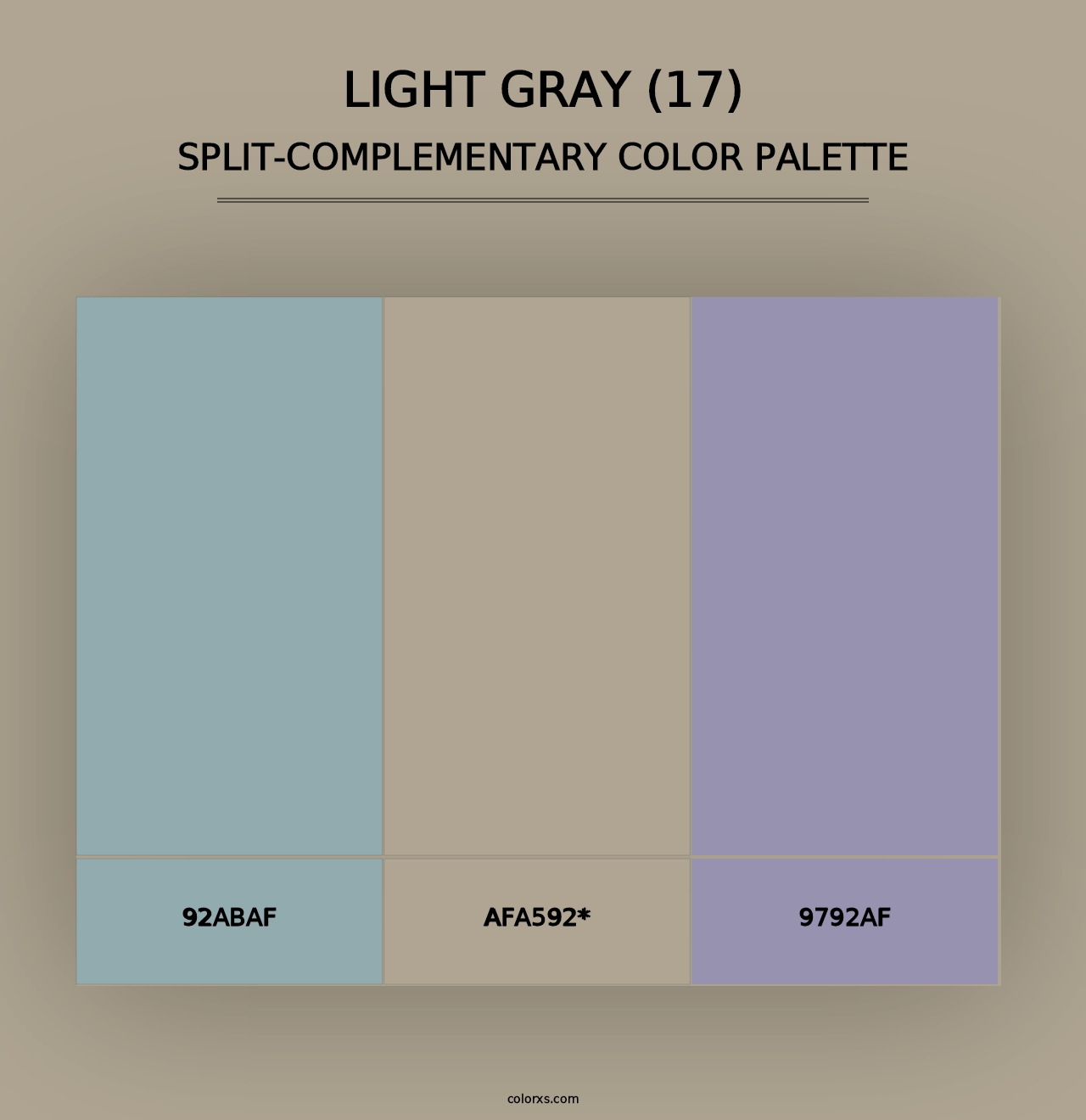 Light Gray (17) - Split-Complementary Color Palette