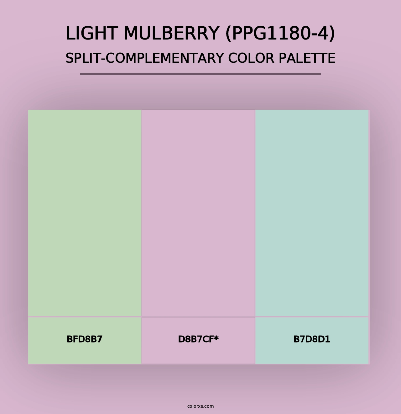 Light Mulberry (PPG1180-4) - Split-Complementary Color Palette