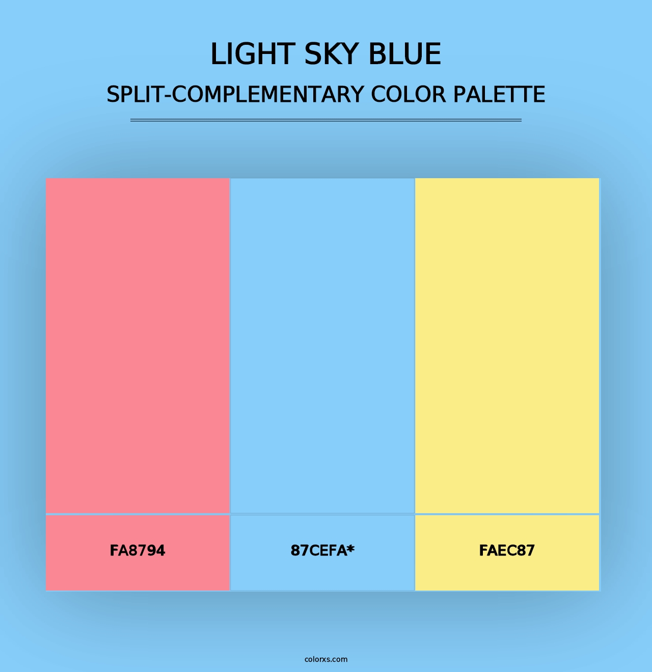 Light Sky Blue - Split-Complementary Color Palette