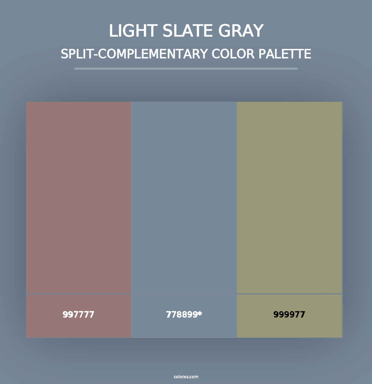 Light Slate Gray - Split-Complementary Color Palette