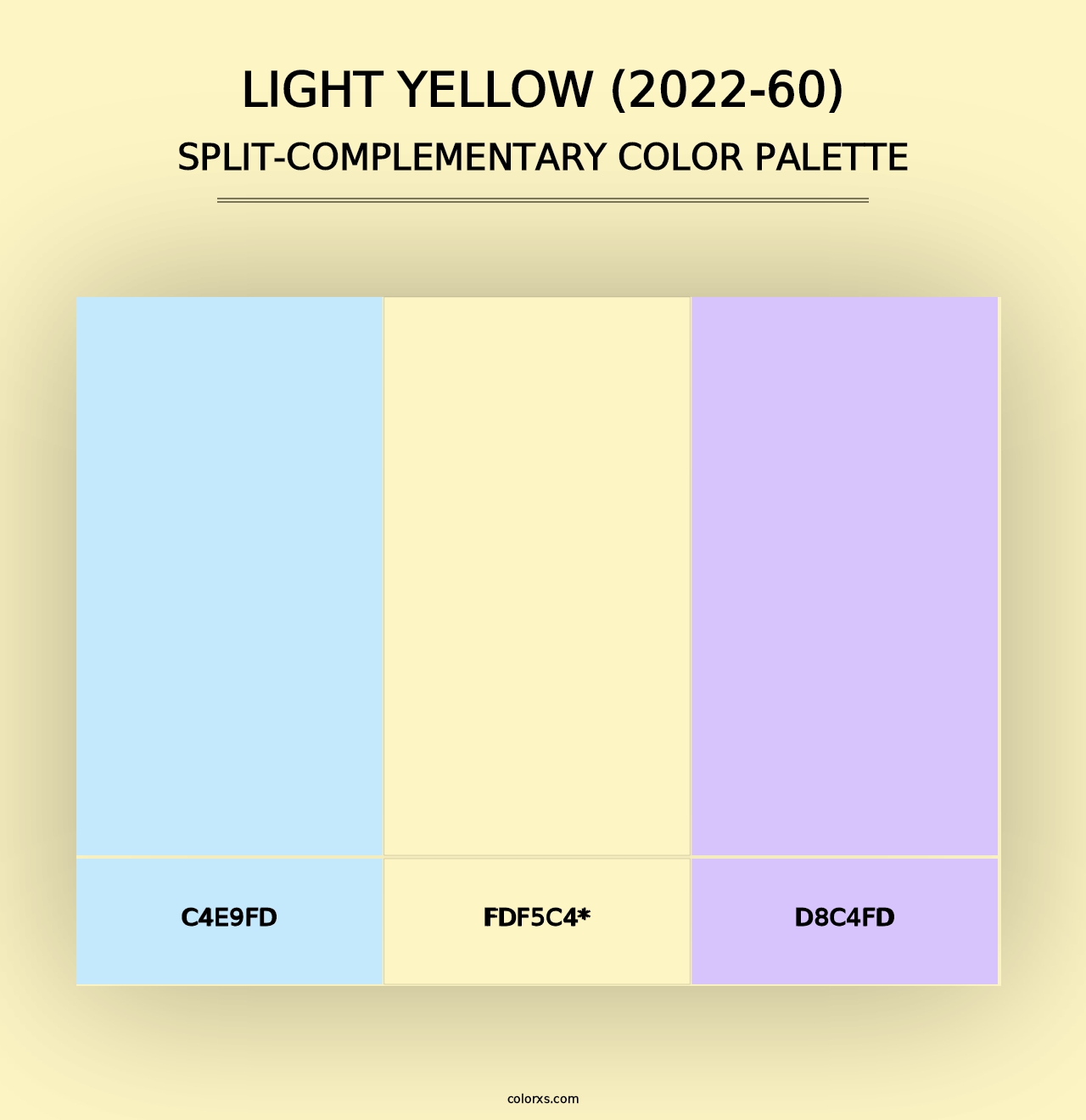 Light Yellow (2022-60) - Split-Complementary Color Palette