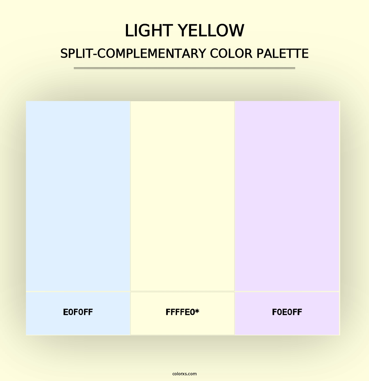 Light yellow - Split-Complementary Color Palette