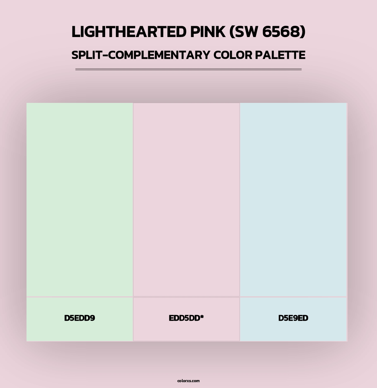 Lighthearted Pink (SW 6568) - Split-Complementary Color Palette