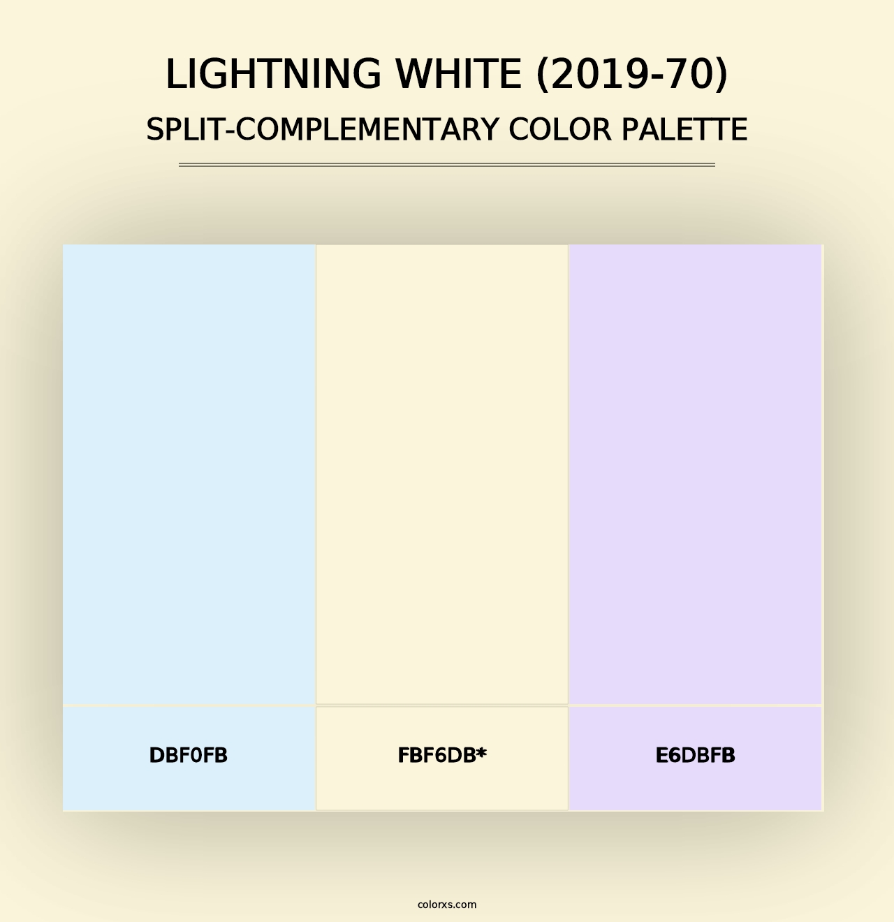 Lightning White (2019-70) - Split-Complementary Color Palette