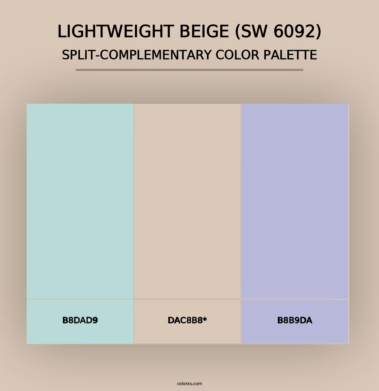 Lightweight Beige (SW 6092) - Split-Complementary Color Palette