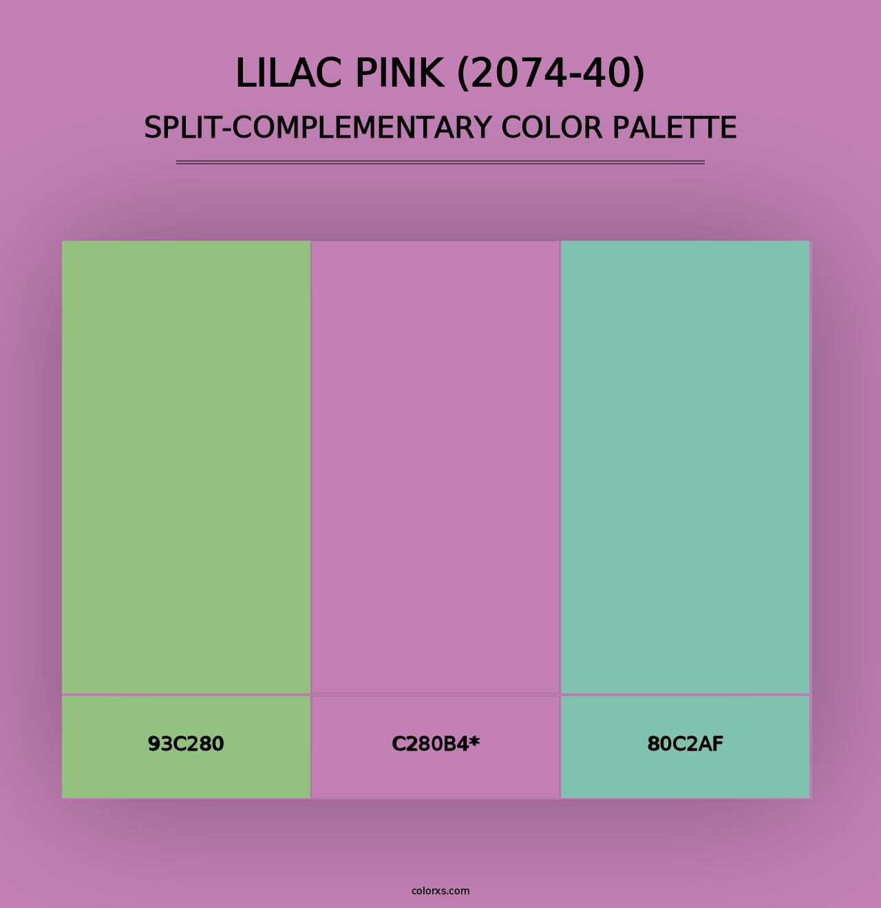 Lilac Pink (2074-40) - Split-Complementary Color Palette