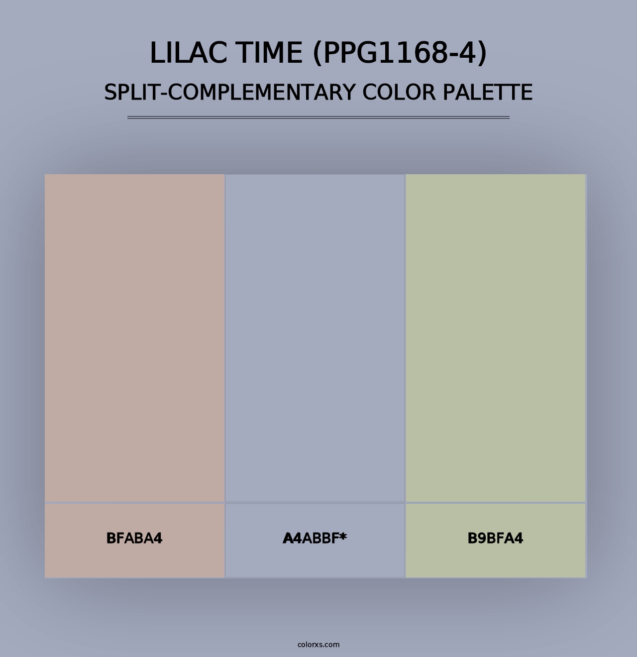 Lilac Time (PPG1168-4) - Split-Complementary Color Palette