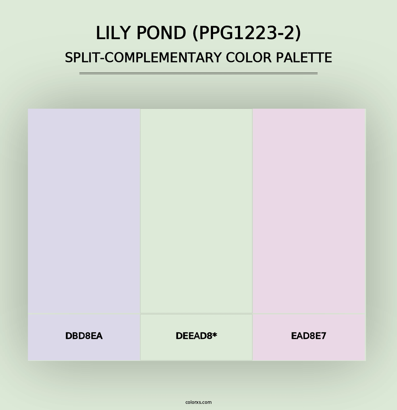 Lily Pond (PPG1223-2) - Split-Complementary Color Palette