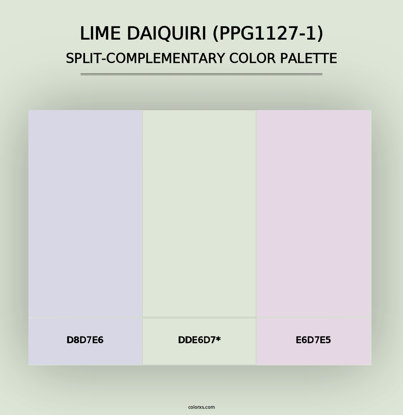 Lime Daiquiri (PPG1127-1) - Split-Complementary Color Palette