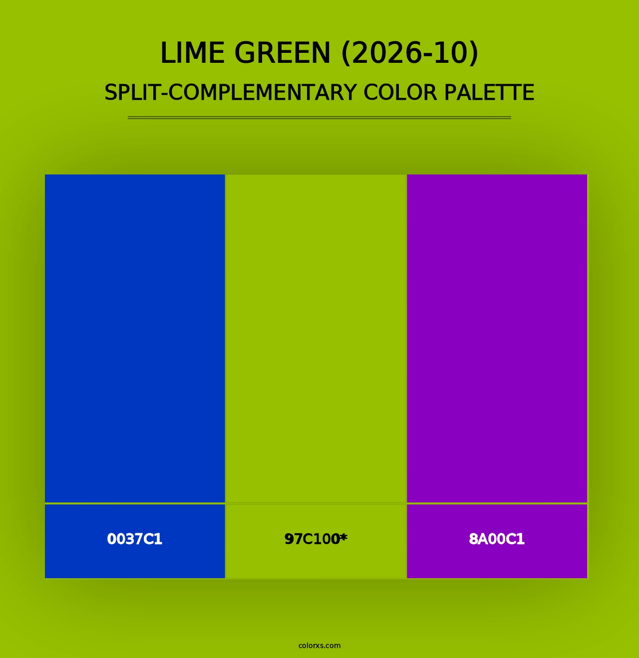 Lime Green (2026-10) - Split-Complementary Color Palette