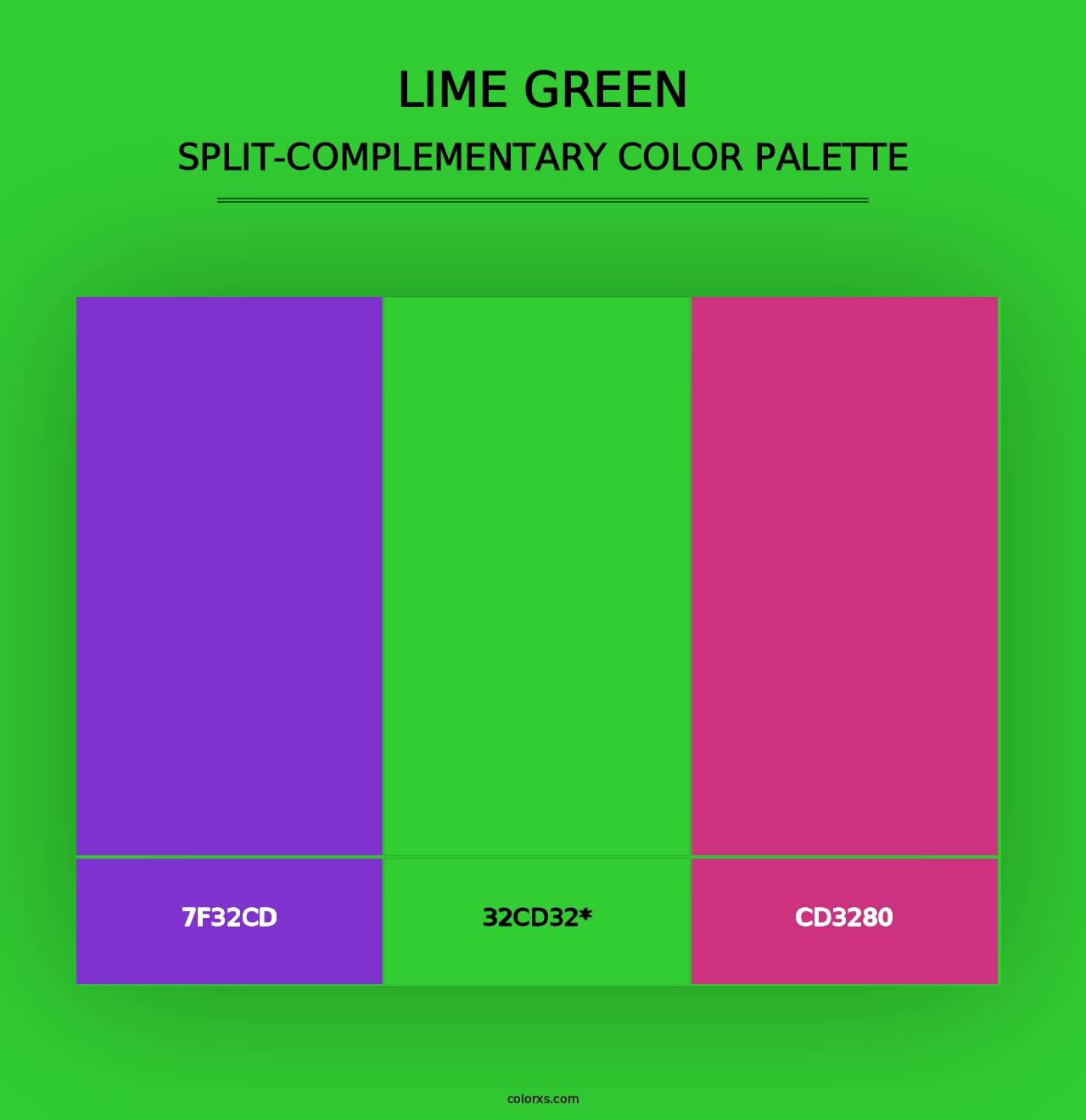 Lime Green - Split-Complementary Color Palette