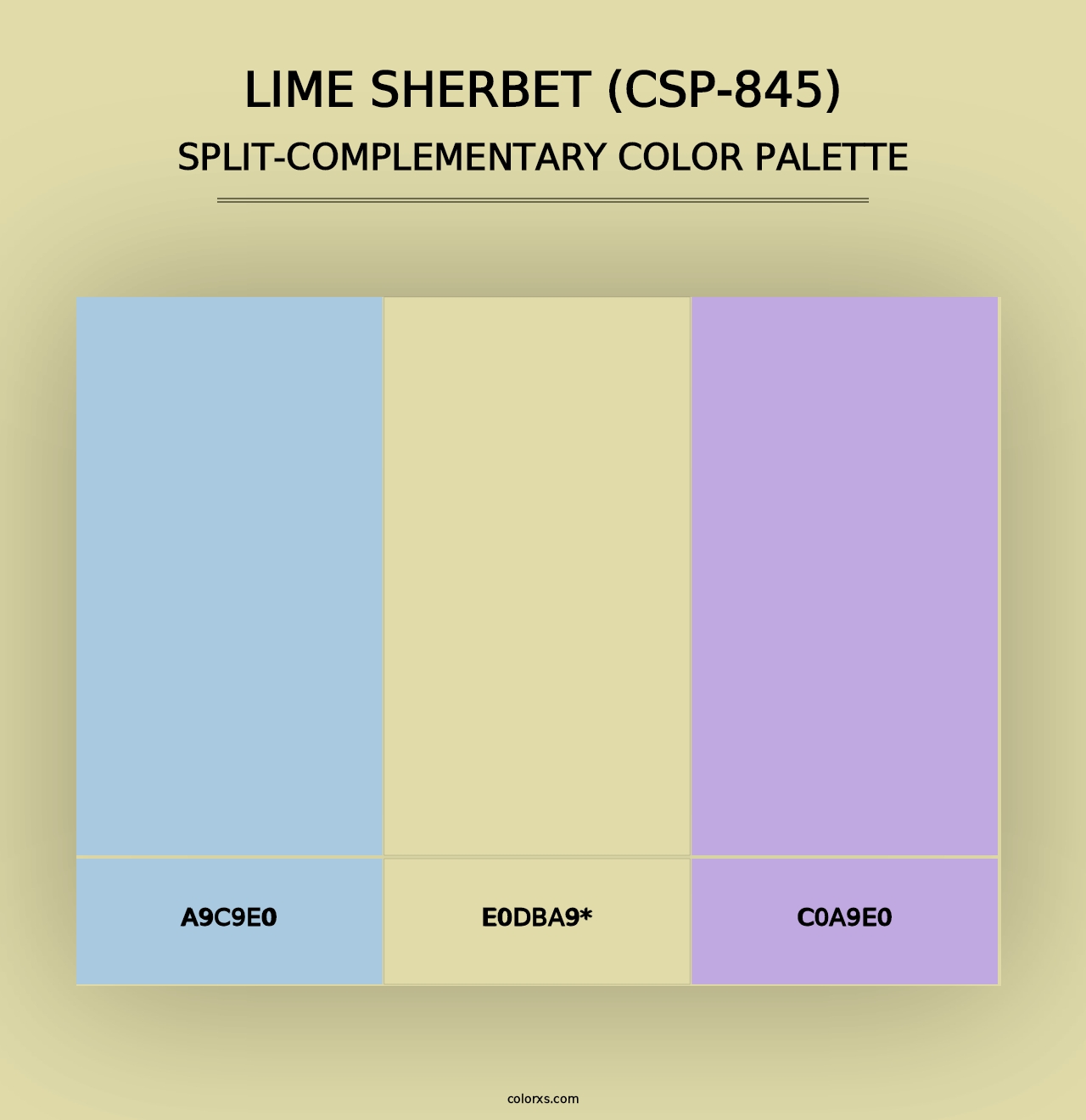 Lime Sherbet (CSP-845) - Split-Complementary Color Palette