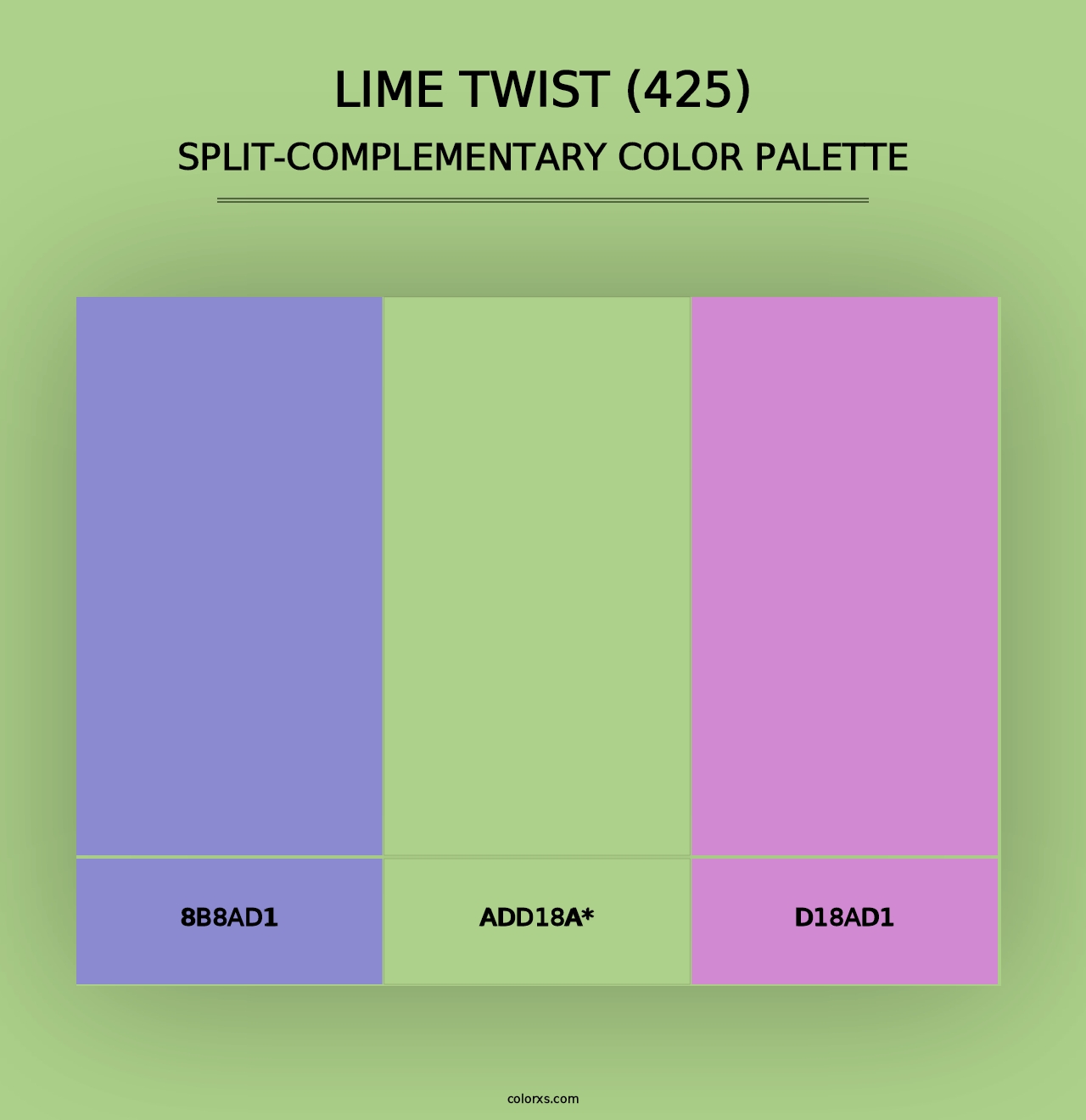 Lime Twist (425) - Split-Complementary Color Palette