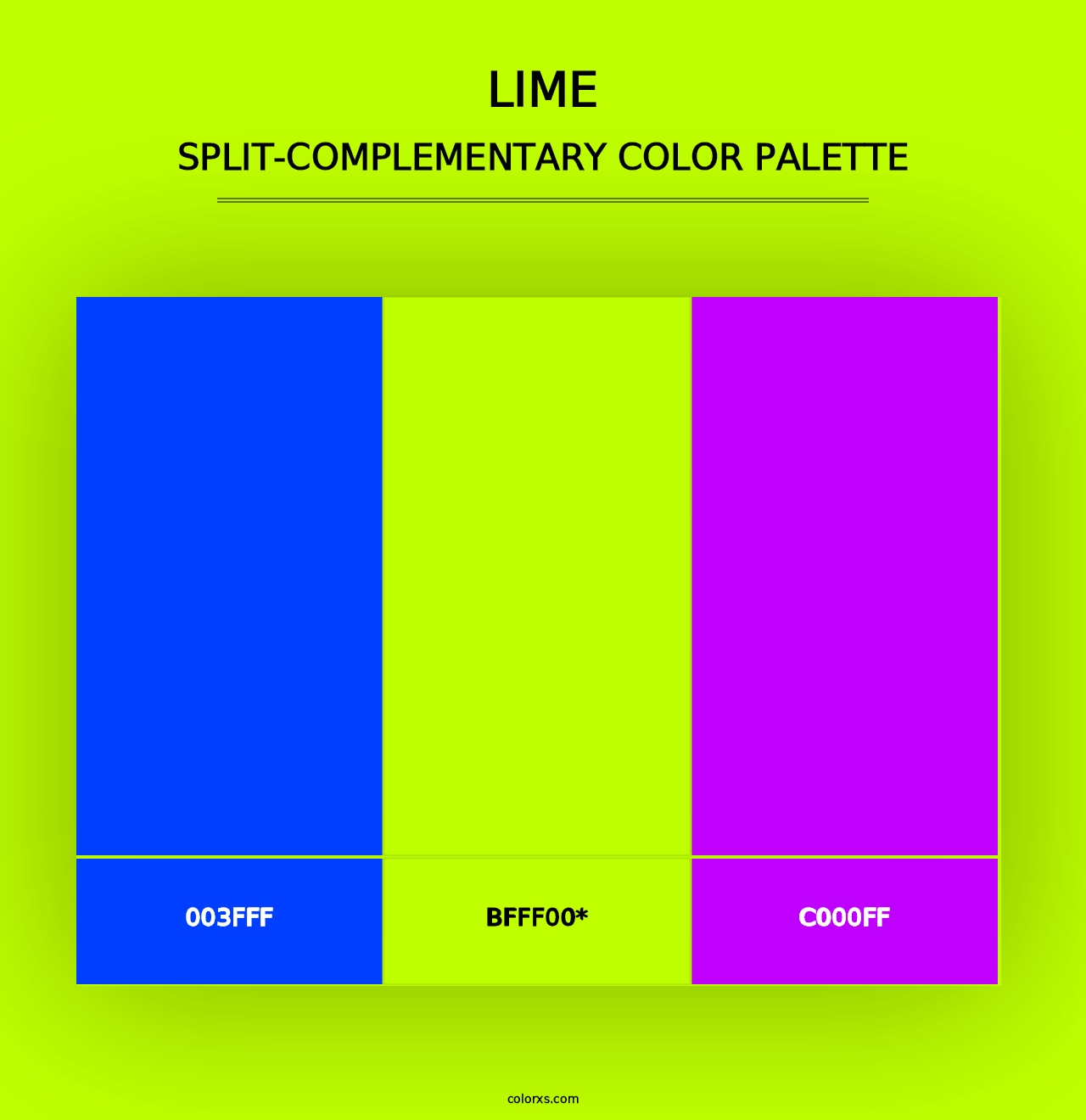 Lime - Split-Complementary Color Palette