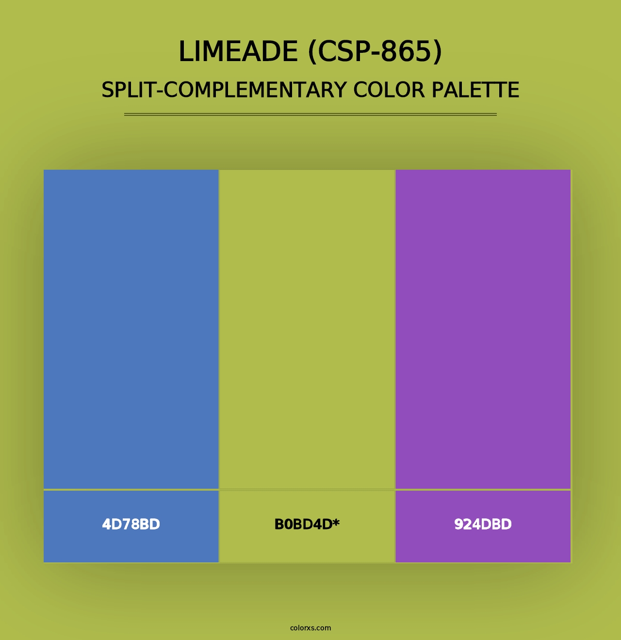 Limeade (CSP-865) - Split-Complementary Color Palette