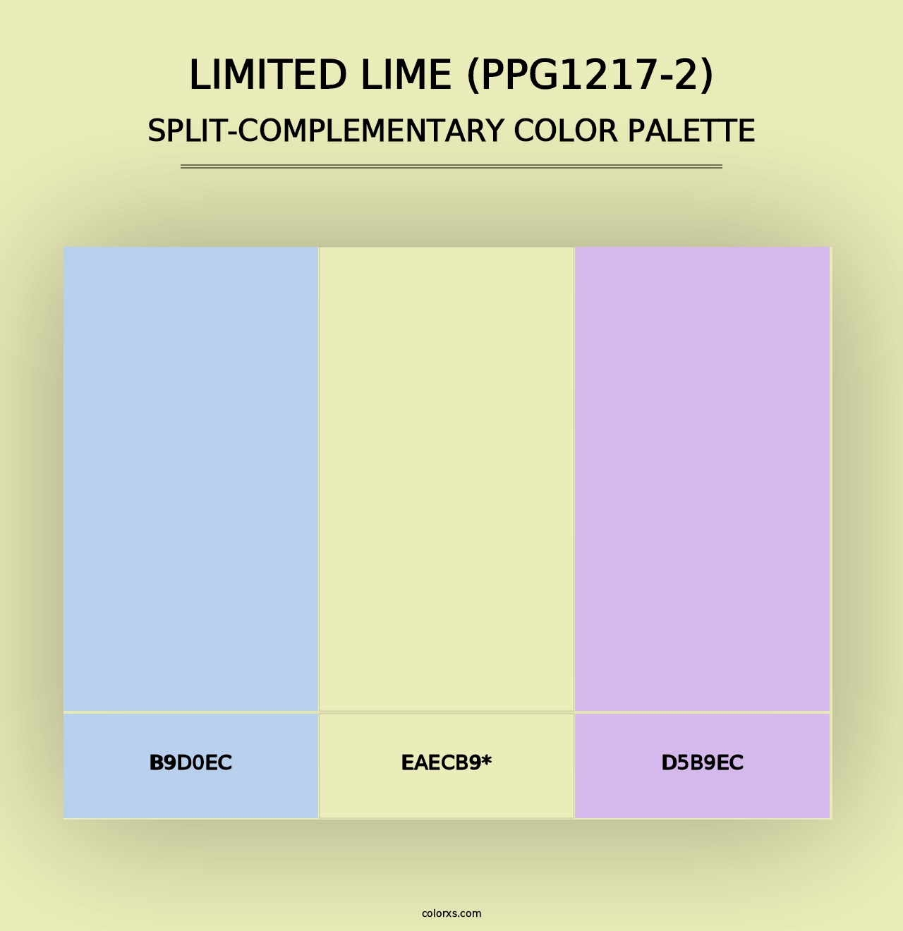 Limited Lime (PPG1217-2) - Split-Complementary Color Palette