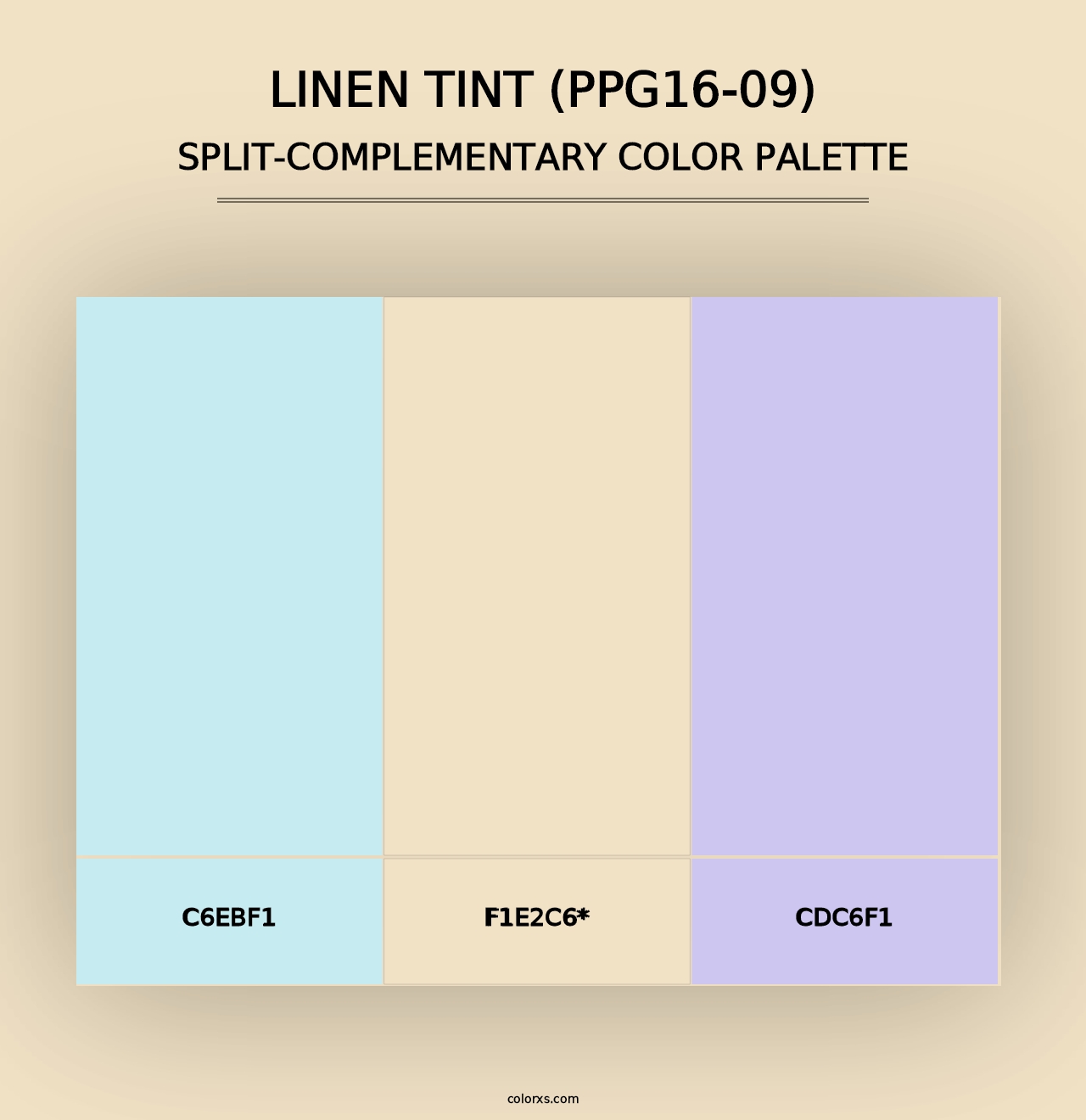 Linen Tint (PPG16-09) - Split-Complementary Color Palette