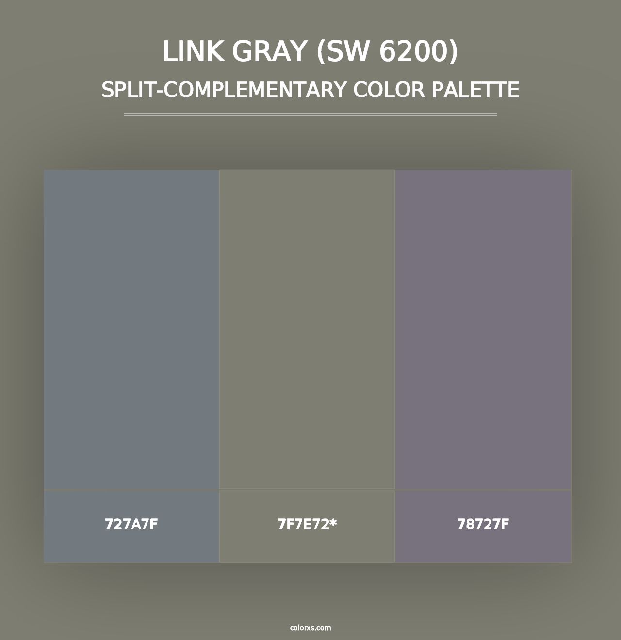 Link Gray (SW 6200) - Split-Complementary Color Palette