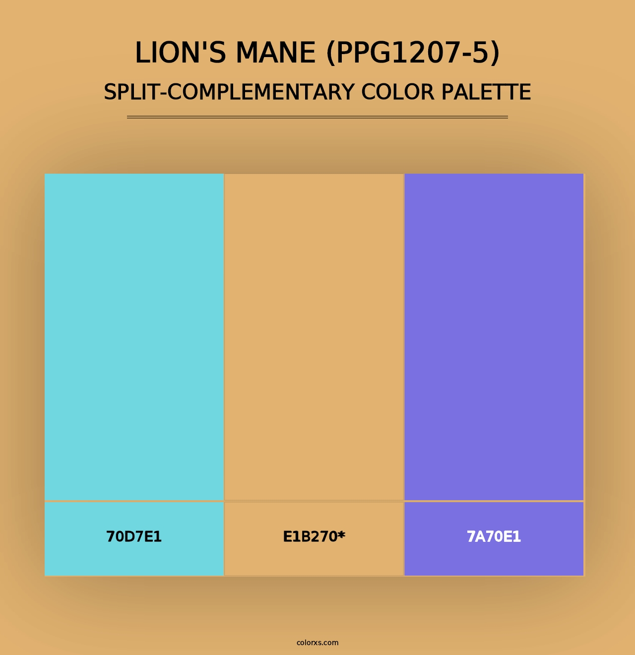 Lion's Mane (PPG1207-5) - Split-Complementary Color Palette