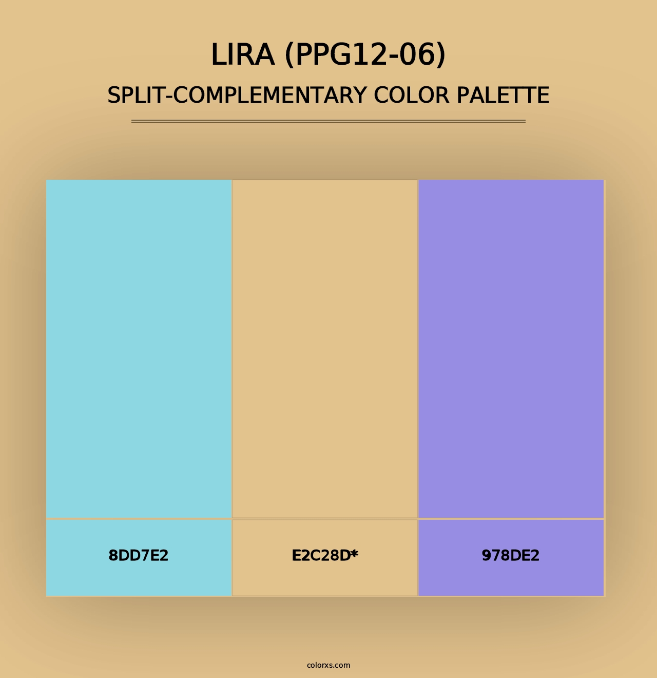 Lira (PPG12-06) - Split-Complementary Color Palette