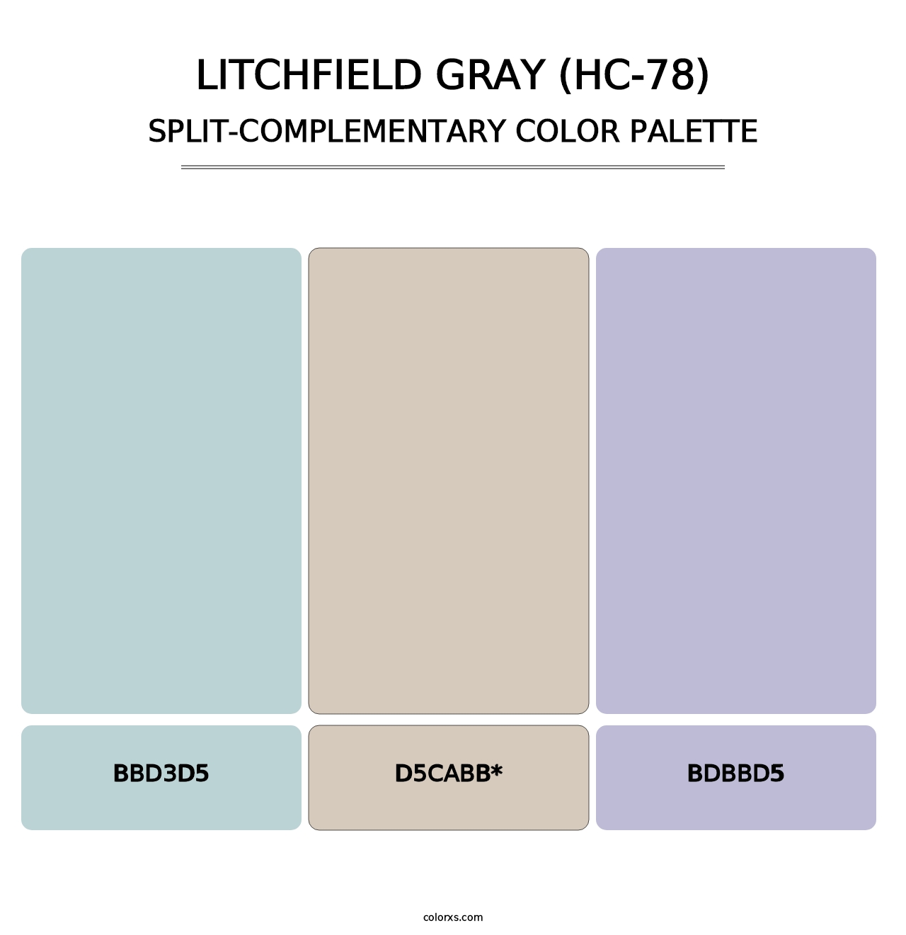 Litchfield Gray (HC-78) - Split-Complementary Color Palette