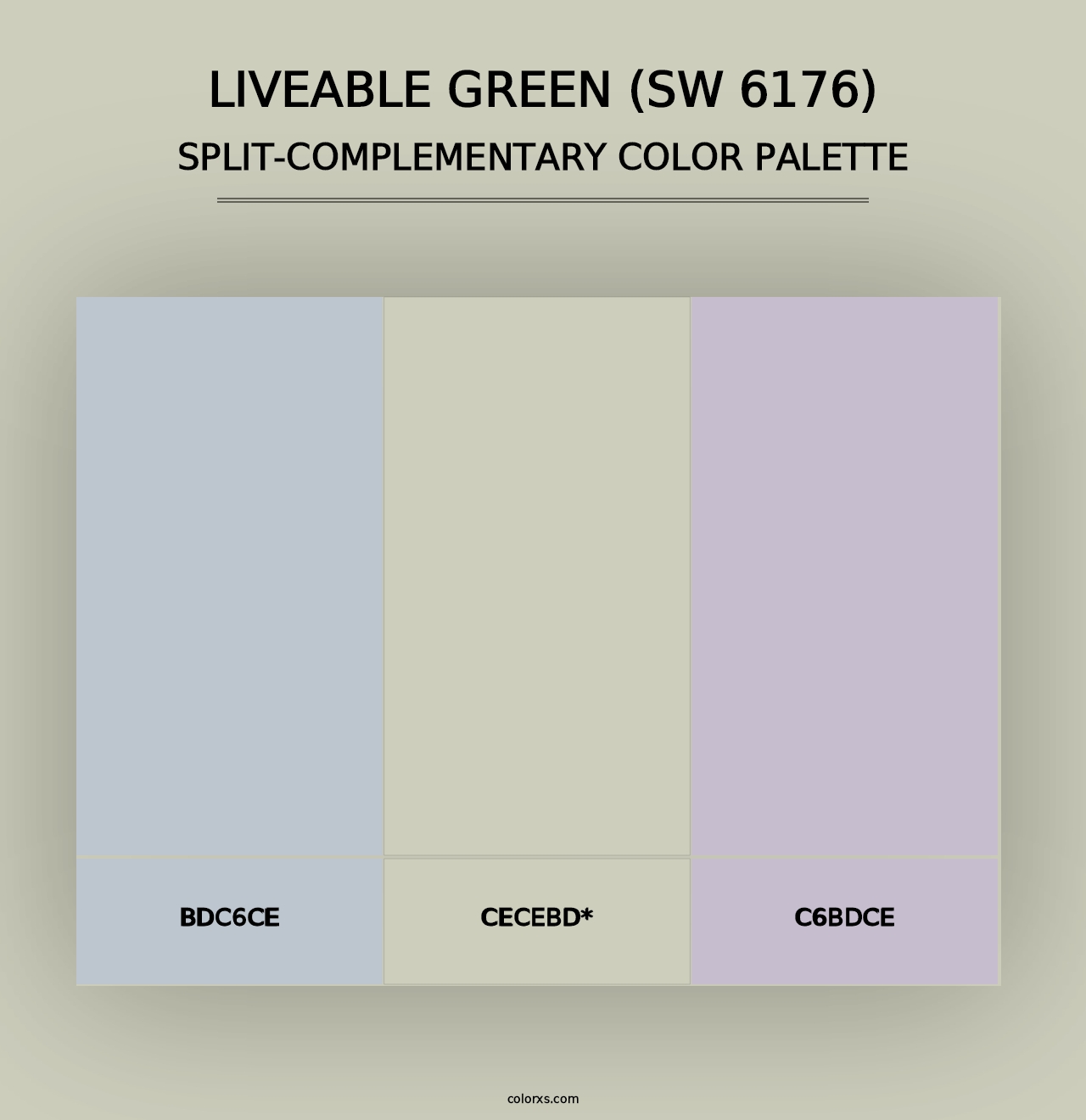 Liveable Green (SW 6176) - Split-Complementary Color Palette