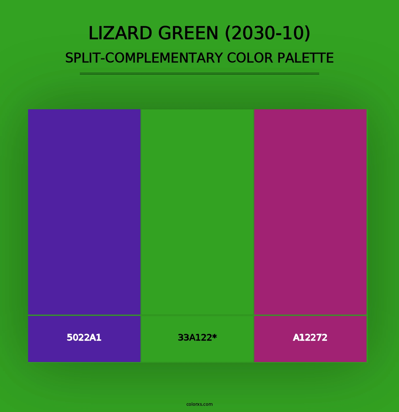 Lizard Green (2030-10) - Split-Complementary Color Palette