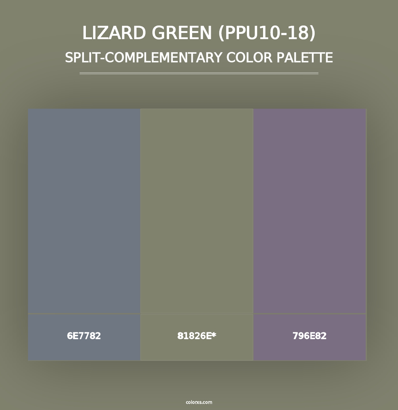 Lizard Green (PPU10-18) - Split-Complementary Color Palette