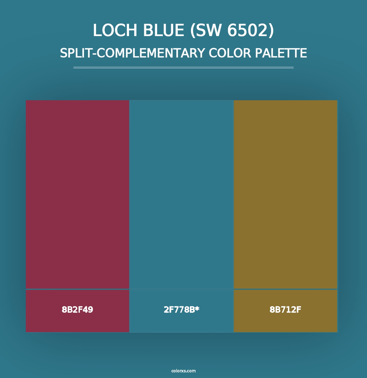 Loch Blue (SW 6502) - Split-Complementary Color Palette