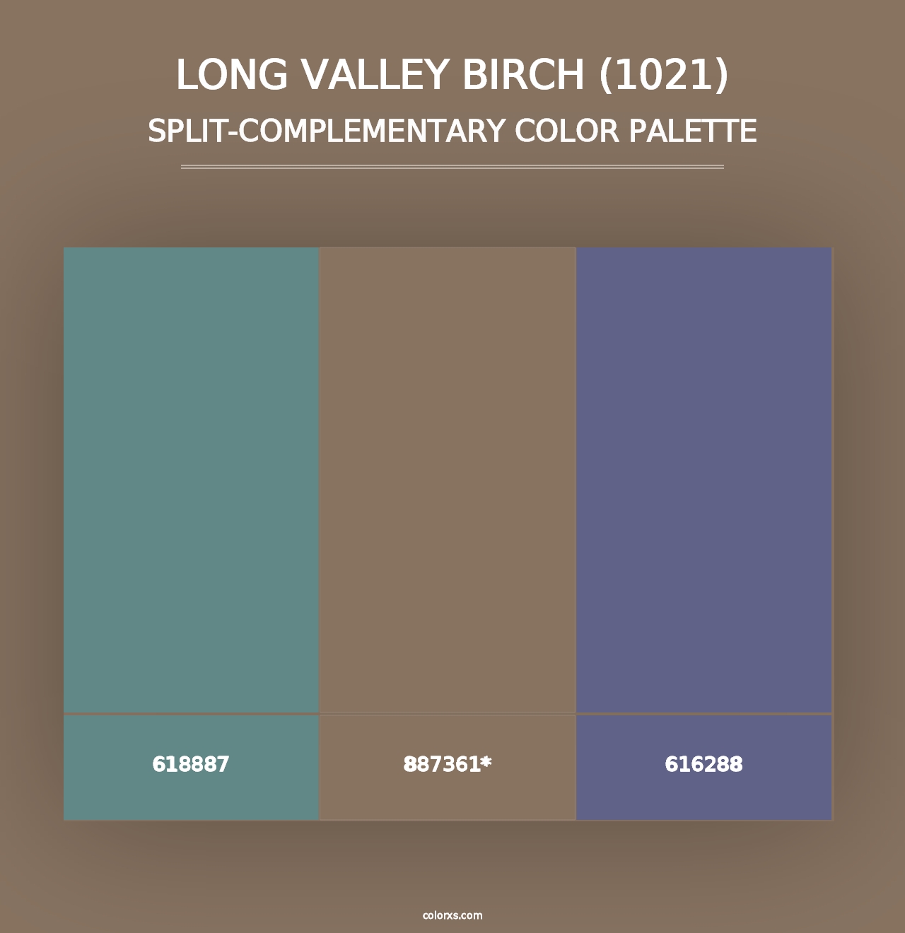 Long Valley Birch (1021) - Split-Complementary Color Palette