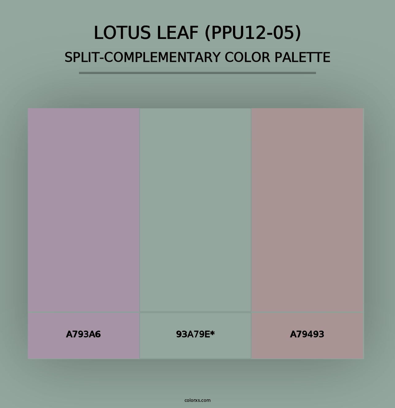 Lotus Leaf (PPU12-05) - Split-Complementary Color Palette