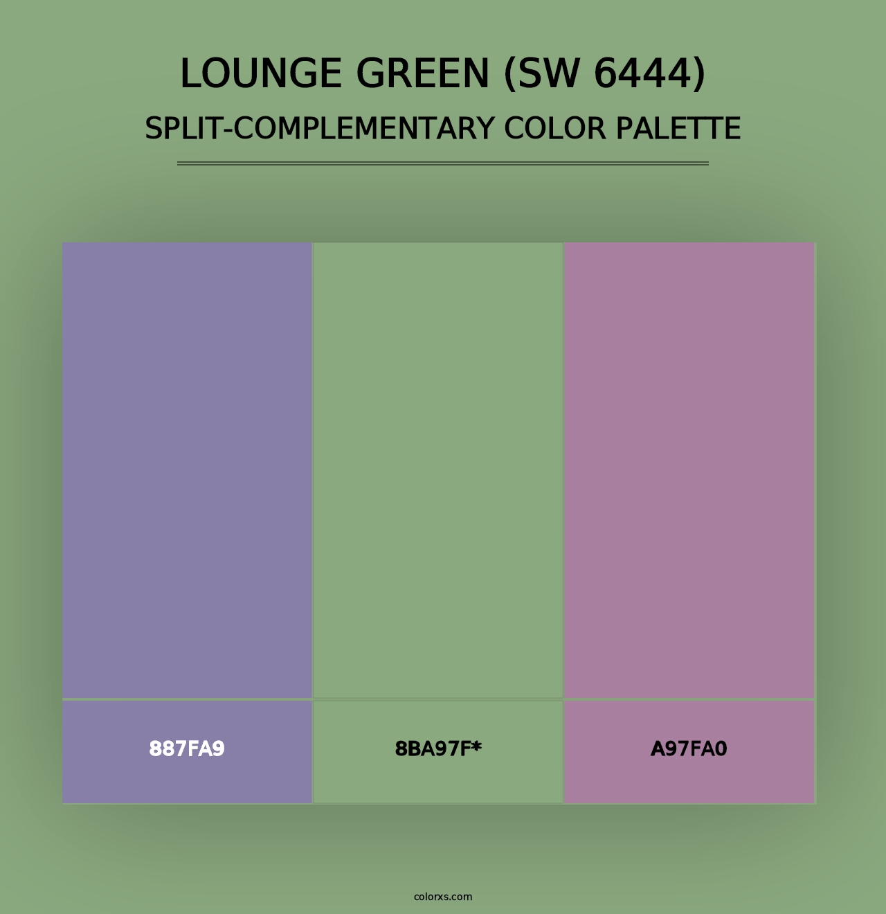 Lounge Green (SW 6444) - Split-Complementary Color Palette