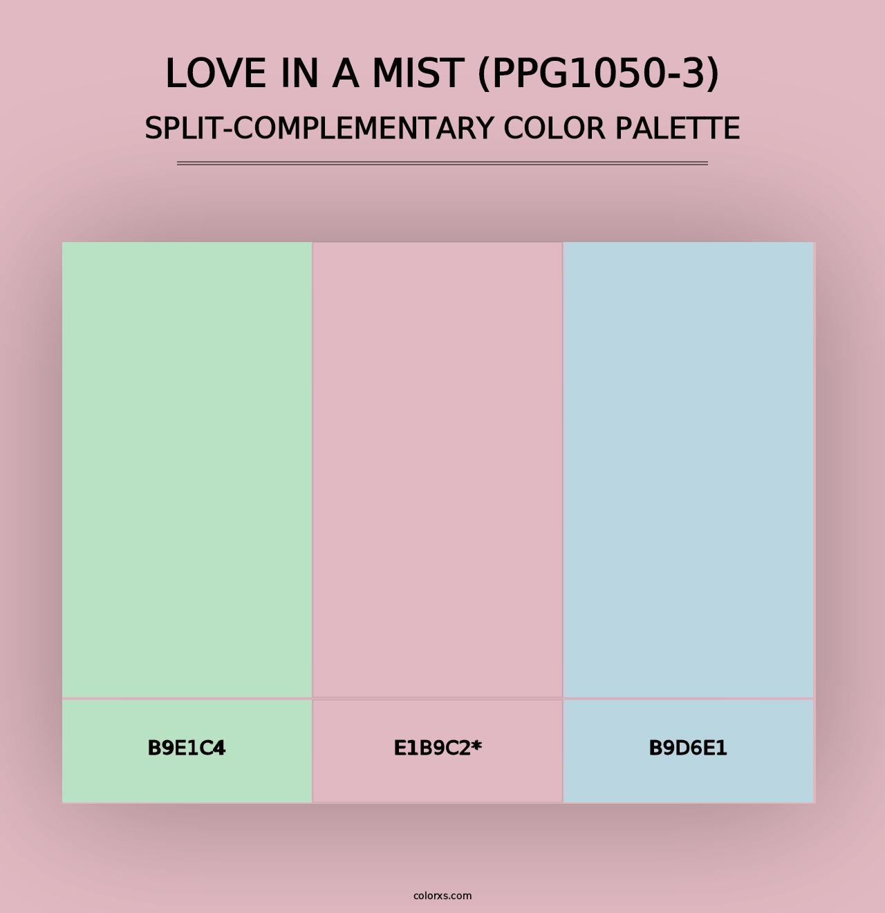 Love In A Mist (PPG1050-3) - Split-Complementary Color Palette