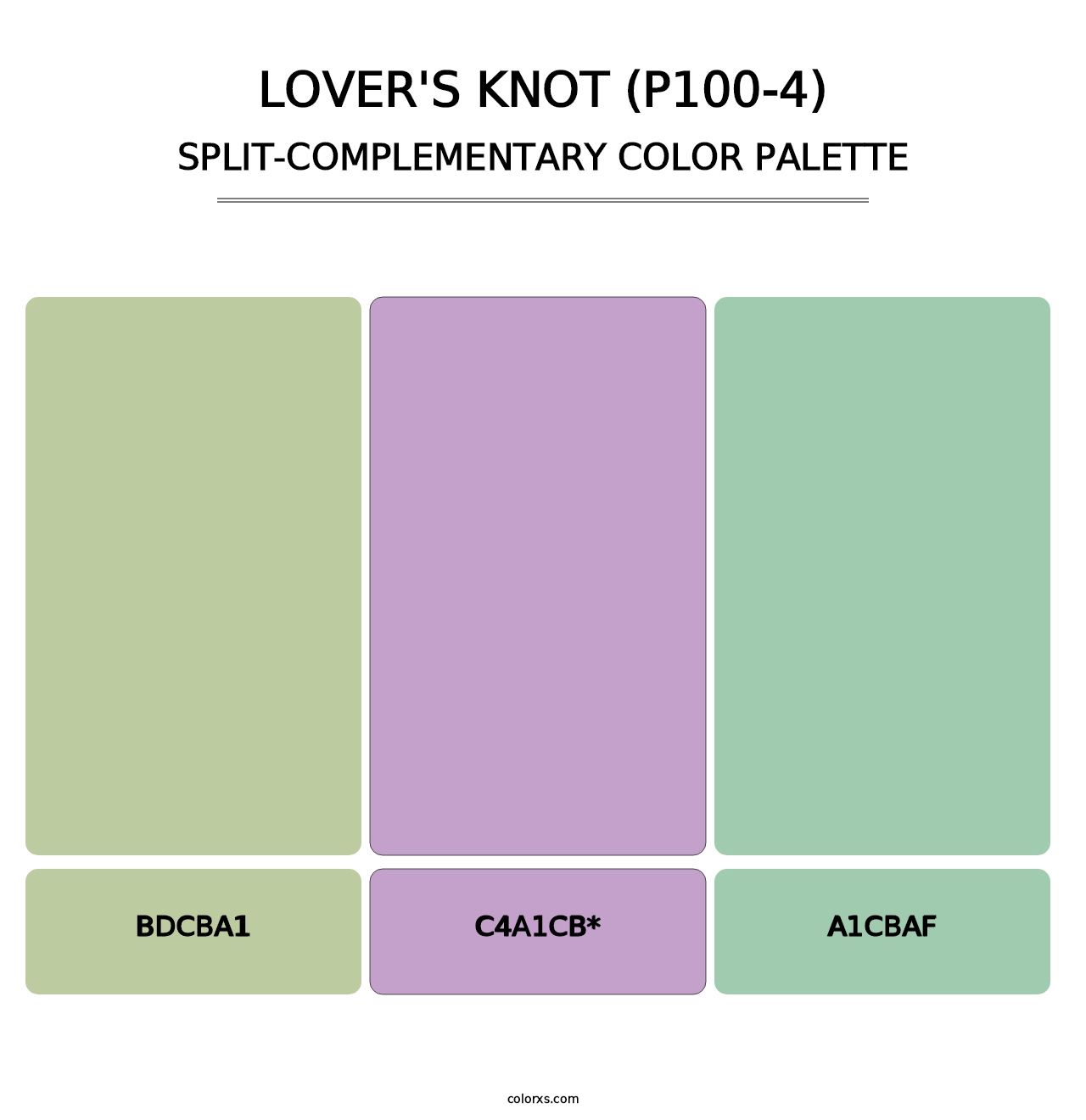 Lover'S Knot (P100-4) - Split-Complementary Color Palette