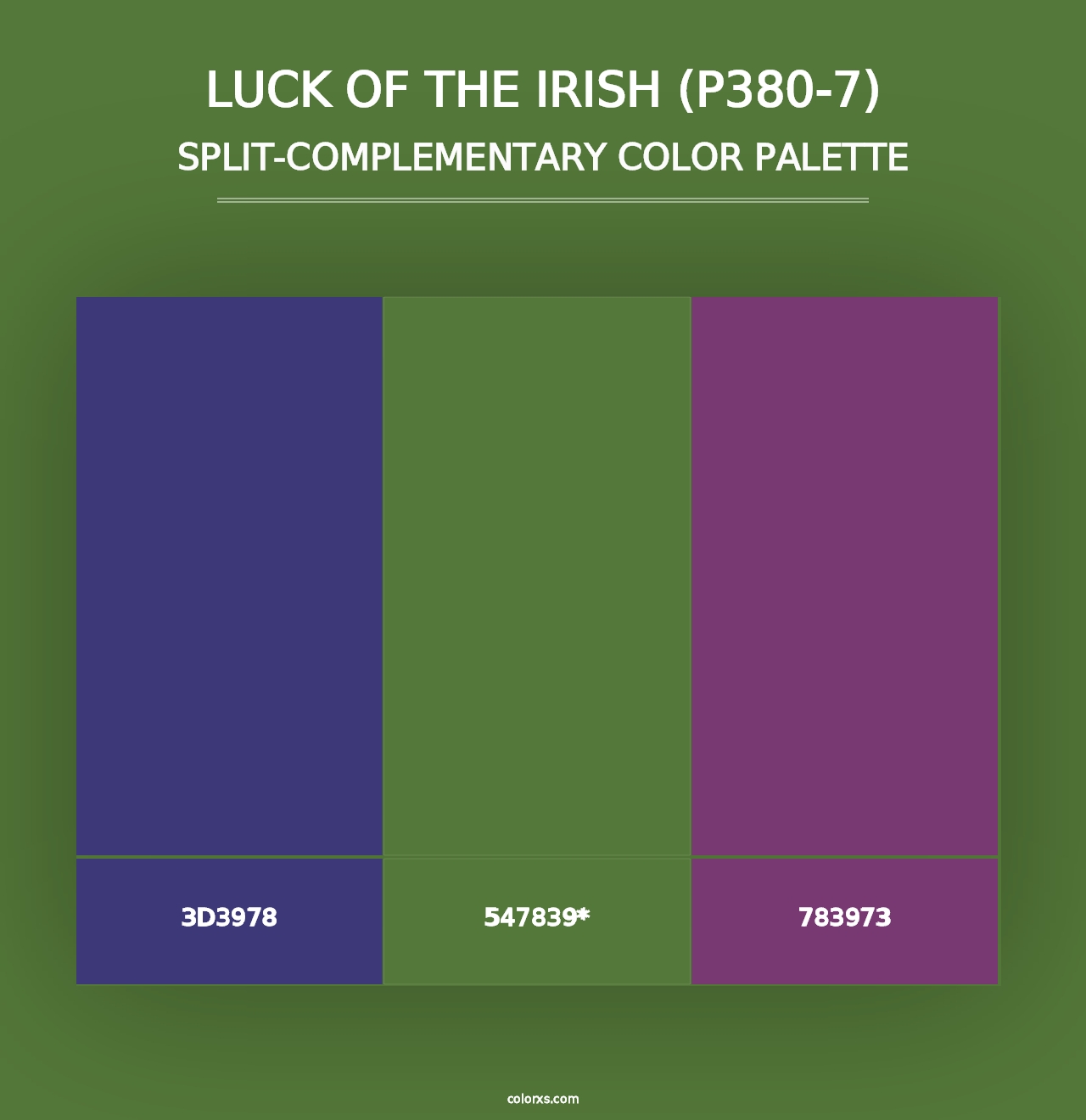 Luck Of The Irish (P380-7) - Split-Complementary Color Palette