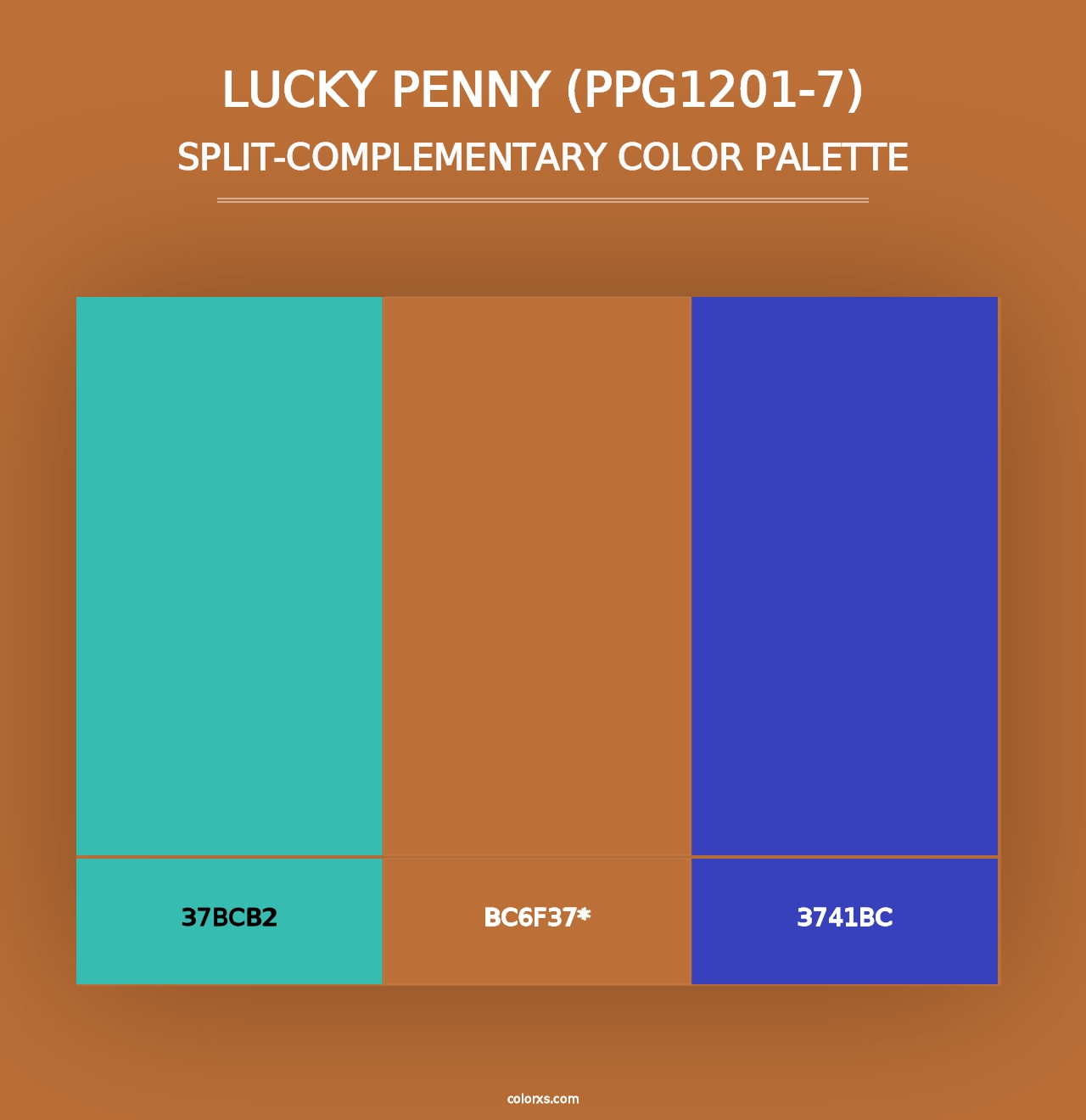 Lucky Penny (PPG1201-7) - Split-Complementary Color Palette