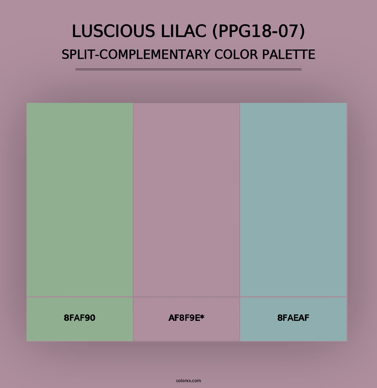 Luscious Lilac (PPG18-07) - Split-Complementary Color Palette