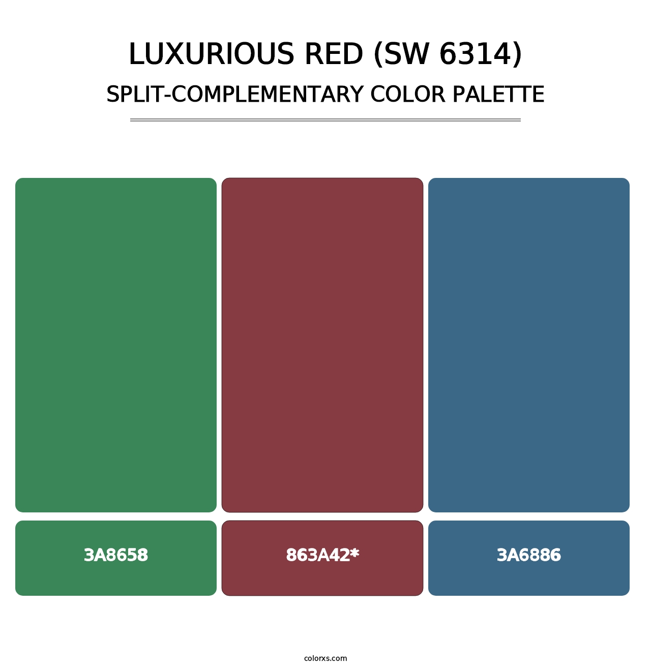 Luxurious Red (SW 6314) - Split-Complementary Color Palette