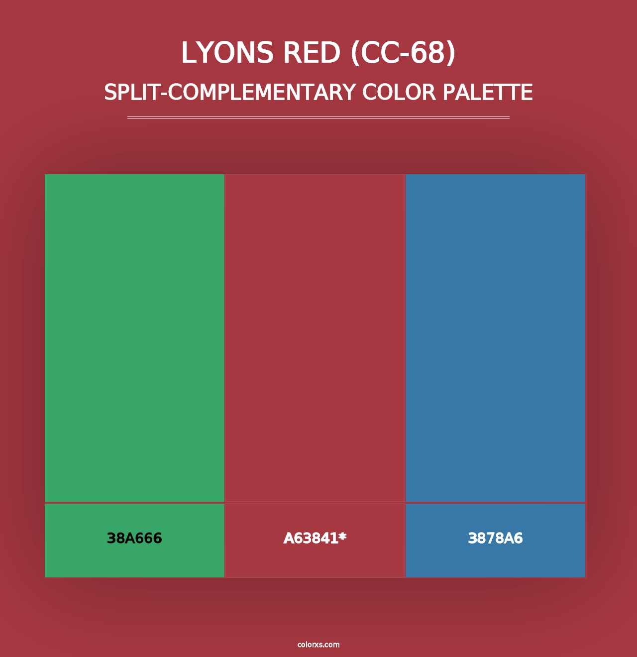 Lyons Red (CC-68) - Split-Complementary Color Palette